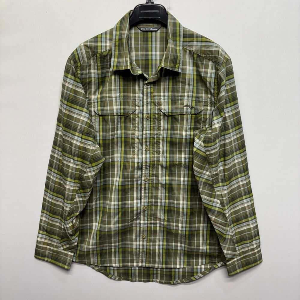 Sitka Gear Men Long Sleeve Button Down Shirt Top Size XL X-Large Plaid D093 -28